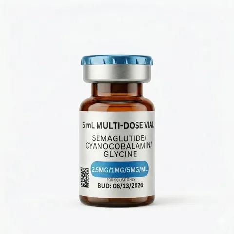 Semaglutide/Cyanocobalamin/Glycine 12.5mg (2.5mg/1mg/5mg/mL), 5mL, 45-Day BUD
