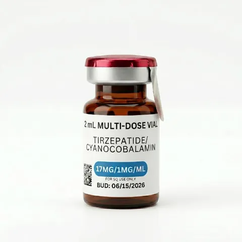 Tirzepatide/Cyanocobalamin 34mg (17mg/1mg/mL), 2mL, 45-Day BUD
